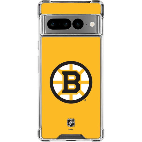 NHL Boston Bruins Solid Background Google Pixel 7 Pro Clear Case